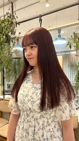 セミロング カラー じゅわっと暖色カラー 🍊Moemiのヘアスタイル