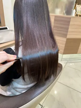 ロング パーマ 学割 悟 韓国風艶髪縮毛矯正のヘアスタイル