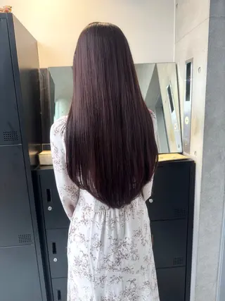 セミロング カラー パーマ ヘアアレンジ 透明感/オリーブ/ グレージュ/YUKAのヘアスタイル