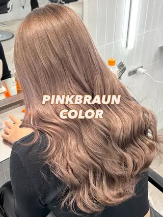 セミロング カラー 🫧ミルクティー ブリーチRIKU🫧のヘアスタイル