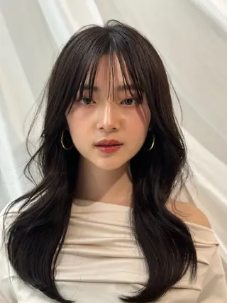 セミロング カラー 前髪顔まわりカット 🌈中村海聖のヘアスタイル