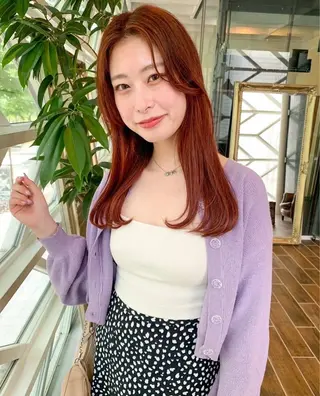 ロング カラー 村上 輝のヘアスタイル