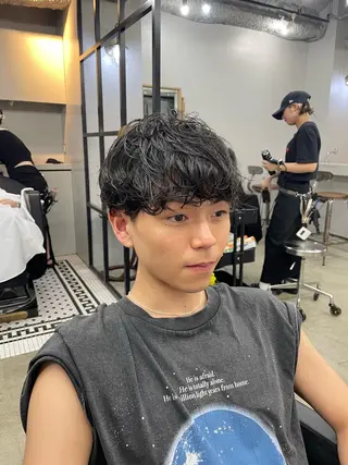 パーマ メンズ 新宿/韓国ヘア/ 髪質改善ストレートのヘアスタイル