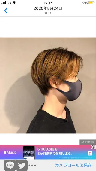 ショート メンズ 🟢ウルフ／スパイラ ルパーマ／大西🟢のヘアスタイル