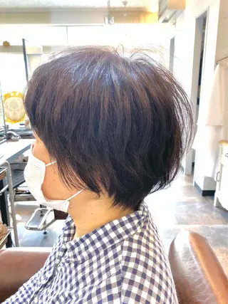 ショート カラー パーマ ⭐️ショート⭐️美髪 矯正⭐️水口陸のヘアスタイル