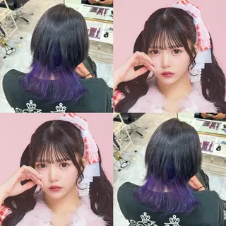 ミディアム カラー メンズ ニュアンス/フェザー /ウルフ/伶馬のヘアスタイル