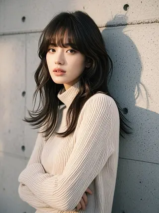 セミロング ウルフカット 811 大阪梅田 ウルフのヘアスタイル