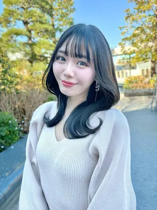 ミディアム カラー 韓国ヘア/レイヤー/ 顔まわり/りょーとのヘアスタイル