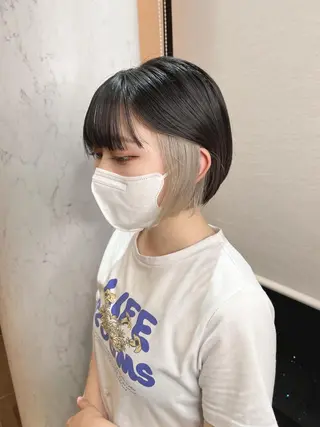 ショート 福岡縮毛矯正✨️ ストレート 向井和輝のヘアスタイル