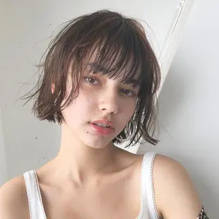 ショート カラー パーマ ヘアアレンジ ITbyALBUM 藤沢店のヘアスタイル