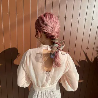 セミロング ヘアアレンジ レイヤー/ハイトーン 🫧‪Erikaのヘアスタイル