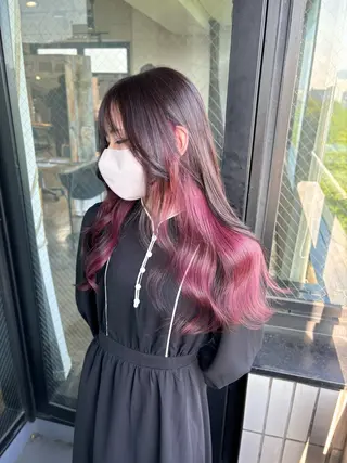 ロング カラー 💫miyu💫デザ インカラー/アレンジのヘアスタイル