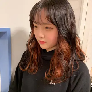 セミロング カラー 韓国ヘア🇰🇷 YURIYAのヘアスタイル