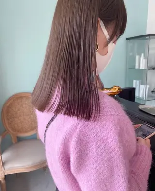 セミロング カラー 藤井 貴美子のヘアスタイル