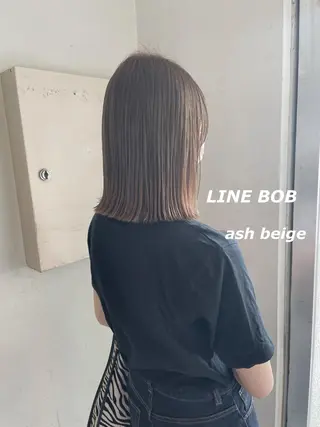 ミディアム カラー 切りっぱなしボブ ソノキユウカのヘアスタイル