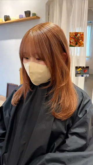 ミディアム カラー じゅわっと暖色カラー 🍊Moemiのヘアスタイル