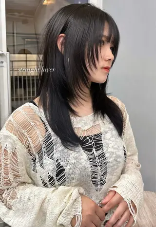 セミロング カラー ヘアアレンジ 🫧🇰🇷韓国ヘア レイヤー🐺Yutaのヘアスタイル