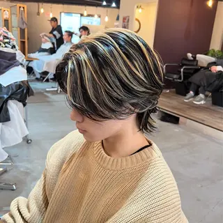 ミディアム カラー メンズ センターパート職人 店長/TSUBASAのヘアスタイル