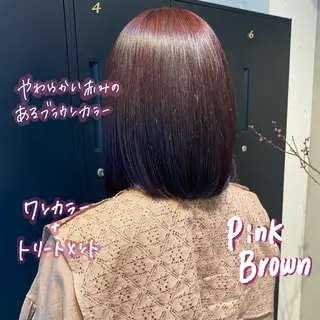 ミディアム カラー 暖色艶color / ボブ🦩Rioのヘアスタイル