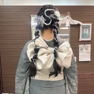 ロング カラー ヘアアレンジ makoto / 韓国風ヘア🎀🪄︎のヘアスタイル