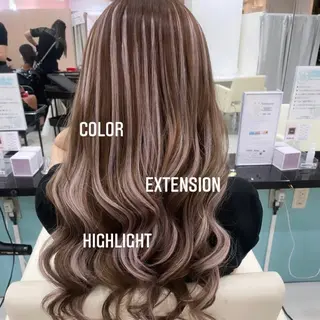 ロング カラー エクステ🩵ブリーチ 韓国ヘア🩵KAEのヘアスタイル