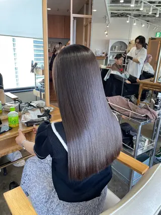 ロング カラー パーマ 透明感ワンカラー梅田 ダブルカラー/川上のヘアスタイル