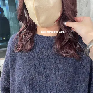 セミロング カラー パーマ ヘアアレンジ メンズ キッズ ネイル マツエク・マツパ アイブロウ 透明感カラー・レイヤ ー🎀amika🎀のヘアスタイル