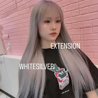 ロング カラー エクステ🩵ブリーチ 韓国ヘア🩵KAEのヘアスタイル