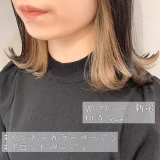ミディアム カラー パーマ ヘアアレンジ メンズ キッズ ネイル マツエク・マツパ 新宿駅近♡友達とOK 🦋W -ワット -のヘアスタイル