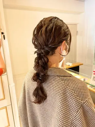 セミロング カラー ヘアアレンジ ハイトーンピンク🍑 ブリーチ🍑RINAのヘアスタイル