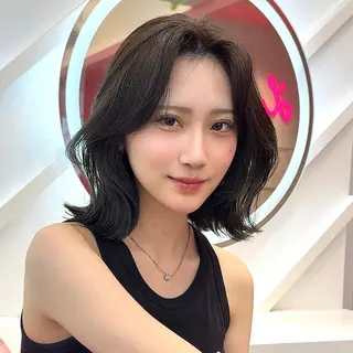 ショート カラー 山崎/ボブ縮毛矯正 レイヤー髪質改善のヘアスタイル