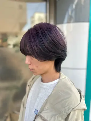 ショート メンズ ハイトーン× デザイン　Runoのヘアスタイル