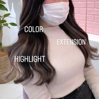 ロング カラー エクステ🩵ブリーチ 韓国ヘア🩵KAEのヘアスタイル