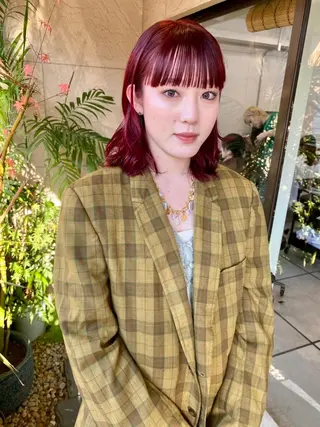 ミディアム カラー パーマ CEINE OURのヘアスタイル