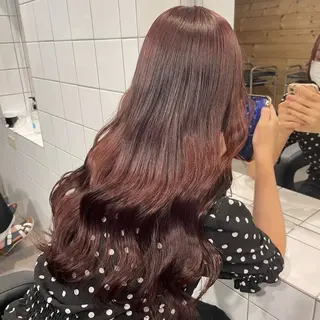 ロング カラー メンズ 💗愛され暖色💗 ピンク/レッド💗のヘアスタイル