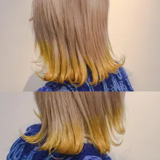 ミディアム セミロング カラー 堀江/心斎橋/西大橋 四ツ橋【Vers】のヘアスタイル