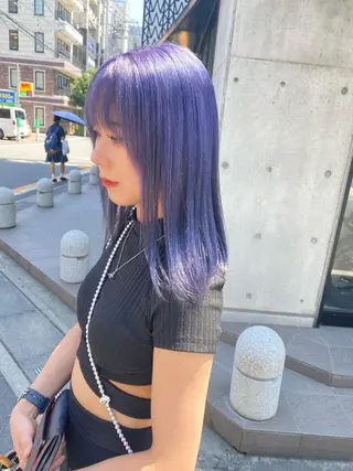 セミロング カラー ノミネーション大宮所属・TOSHIKI/ ハイトーン/髪質改善のヘアスタイル