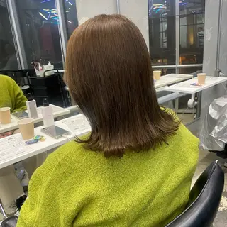 セミロング カラー ヘアアレンジ 💗💗韓国レイヤー yu-ki💗💗のヘアスタイル