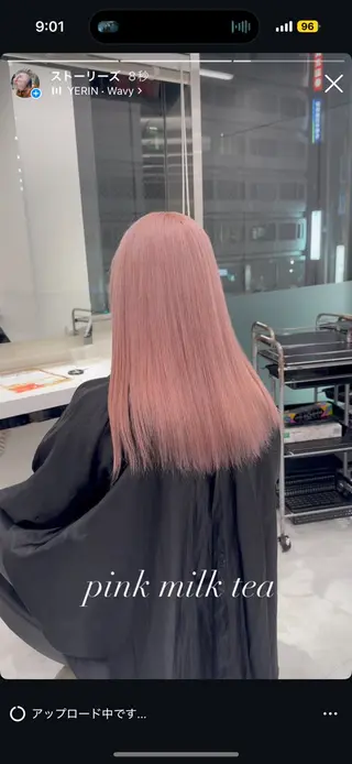 ロング カラー ヘアアレンジ ハイトーン艶カラー 🤍ゆうひのヘアスタイル