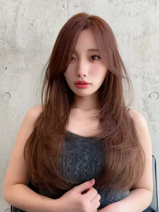 ミディアム カラー KURO/韓国ヘア /レイヤーカットのヘアスタイル