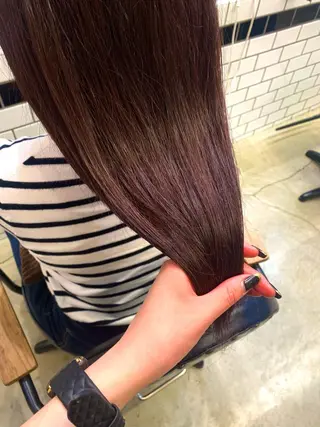 ロング カラー 🌷ラベンダーピンク 顔まわり🌷ねいろのヘアスタイル