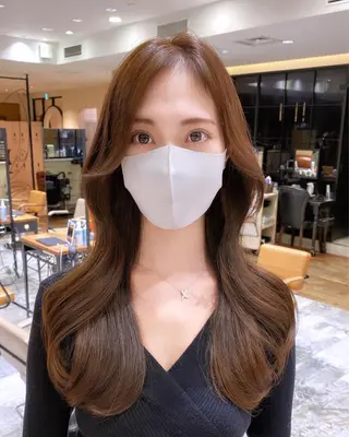 ロング カラー On所属・顔まわりカット🌟 くびれヘア/寺門遥輝のヘアスタイル