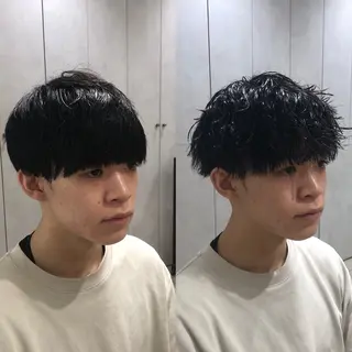 ショート パーマ メンズ 【持ちが良い!メンズ パーマ】田中颯汰のヘアスタイル