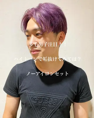 ショート カラー パーマ ヘアアレンジ メンズ 【池袋/スパイキー ショート】ⓝⓘⓜⓤのヘアスタイル