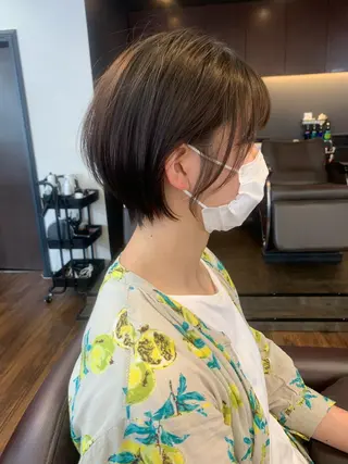 ショート カラー 縮毛矯正/ショート/ レイヤー/畑中正敏のヘアスタイル