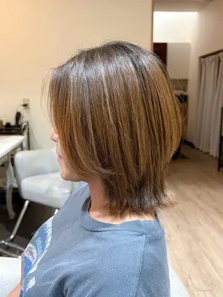 ミディアム 石平 暖のヘアスタイル