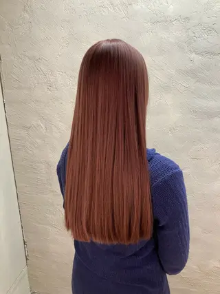 セミロング カラー ダメージレスカラー 縮毛MISAKI🦋のヘアスタイル