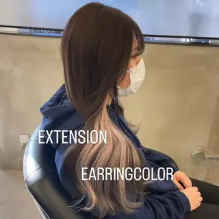 ロング カラー エクステ🩵ブリーチ 韓国ヘア🩵KAEのヘアスタイル