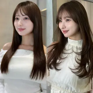 セミロング 韓国ヘア/美髪矯正/ Haruna🦋のヘアスタイル