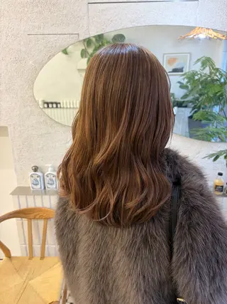 ミディアム リン🔔ボブ cut ベージュカラー🤎のヘアスタイル